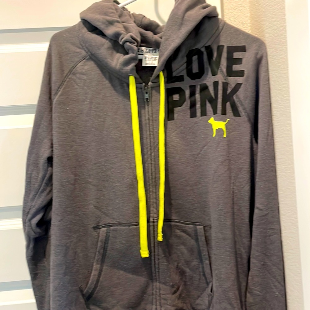Victoria’s Secret pink zip up hoodie size L